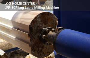 Log mill in operation