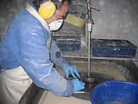 Grinding the stone