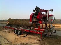 Portable sawmill with gas engine